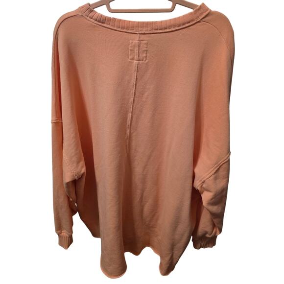 Aerie Peach After Sunset Smile + Wave Oversized Sweatshirt Size LARGE - Picture 4 of 5